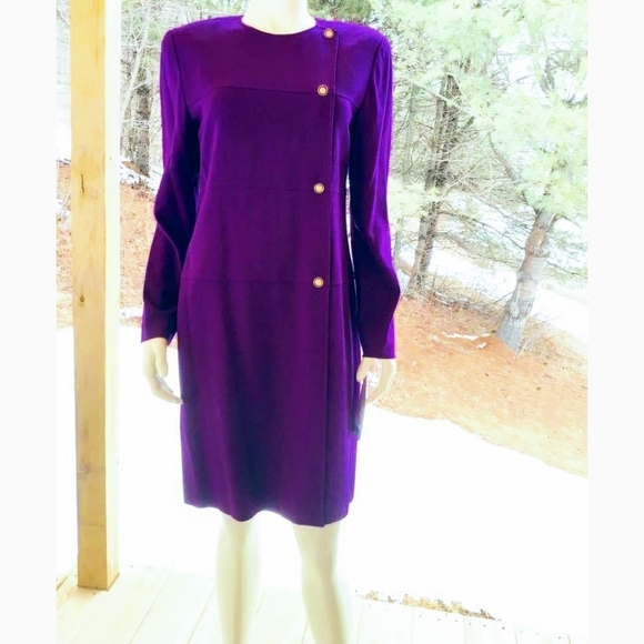 Evan Picone Long Sleeves Purple Shift Dress, 8 NWT ✔️ - Picture 10 of 10